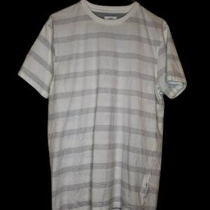 Peter Werth N1 Striped White Grey Tee Shirt Men Size Medium M